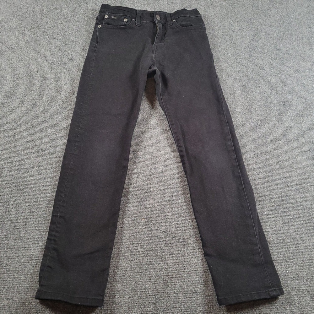 Polo Ralph Lauren Straight Jeans Kids Size 12 Black Hampton Straight Stretch